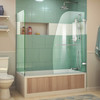 Dreamline Aqua Uno 56-60 In. W X 30 In. D X 58 In. H Frameless Hinged Tub Door With Return Panel - SHDR-3534586-RT