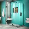 Dreamline Unidoor Plus 46 1/2 In. W X 34 3/8 In. D X 72 In. H Frameless Hinged Shower Enclosure, Clear Glass - SHEN-24465340