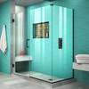 Dreamline Unidoor Plus 55 In. W X 34 3/8 In. D X 72 In. H Frameless Hinged Shower Enclosure, Clear Glass - SHEN-24550340