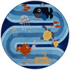Momeni Mini Mo PLA-6 Blue Machine Made Area Rugs