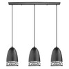 Eglo 3x60w Multi Light Pendant W/ Matte Black And Whitefinish - 97444A