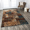 Rizzy Home Bellevue BV3698 Patchwork Power Loomed Double Pointed Designs Area Rugs