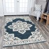 Rizzy Home Resonant RS070B Central Medallion Hand Tufted Area Rugs