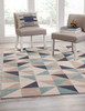 Abacasa Broadway 1208 Machine-woven Contemporary Abacasa  Broadway Stone Beigeteal/grey Area Rug - 5 X 8 Rectangle Area Rug