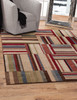 Abacasa Ava 2306 Machine Woven Contemporary Abacasa Ava Juno Beige, Red, And Multi Area Rug - 5 X 8 Rectangle Area Rug