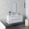 Fresca Formosa 48" Wall Hung Modern Bathroom Cabinet W/ Top & Sink In Rustic White - FCB31-122412RWH-CWH-U
