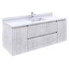 Fresca Formosa 53" Wall Hung Modern Bathroom Cabinet In Rustic White - FCB31-123012RWH