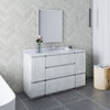 Fresca Formosa 54" Floor Standing Modern Bathroom Cabinet W/ Top & Sink In Rustic White - FCB31-123012RWH-FC-CWH-U