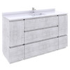 Fresca Formosa 60" Floor Standing Single Sink Modern Bathroom Cabinet W/ Top & Sink In Rustic White - FCB31-123612RWH-FC-CWH-U