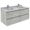 Fresca Formosa 46" Wall Hung Double Sink Modern Bathroom Cabinet In Ash - FCB31-2424ASH