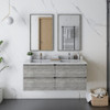 Fresca Formosa 46" Wall Hung Double Sink Modern Bathroom Cabinet In Ash - FCB31-2424ASH