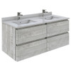 Fresca Formosa 48" Wall Hung Double Sink Modern Bathroom Cabinet W/ Top & Sinks In Ash - FCB31-2424ASH-CWH-U