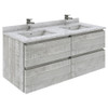 Fresca Formosa 48" Wall Hung Double Sink Modern Bathroom Cabinet W/ Top & Sinks In Ash - FCB31-2424ASH-CWH-U