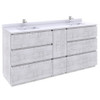 Fresca Formosa 72" Floor Standing Double Sink Modern Bathroom Cabinet W/ Top & Sinks In Rustic White - FCB31-301230RWH-FC-CWH-U