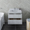 Fresca Formosa 30" Wall Hung Modern Bathroom Cabinet W/ Top & Sink In Rustic White - FCB3130RWH-CWH-U