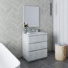 Fresca Formosa 30" Floor Standing Modern Bathroom Cabinet W/ Top & Sink In Rustic White - FCB3130RWH-FC-CWH-U