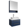 Fresca Lucera 24" Royal Blue Wall Hung Modern Bathroom Cabinet W/ Top & Vessel Sink - FCB6124RBL-VSL-CWH-V
