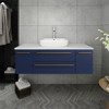 Fresca Lucera 48" Royal Blue Wall Hung Vessel Sink Modern Bathroom Cabinet - FCB6148RBL-VSL
