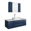 Fresca Lucera 48" Royal Blue Wall Hung Modern Bathroom Cabinet W/ Top & Vessel Sink - FCB6148RBL-VSL-CWH-V