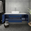 Fresca Lucera 48" Royal Blue Wall Hung Modern Bathroom Cabinet W/ Top & Vessel Sink - FCB6148RBL-VSL-CWH-V