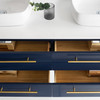 Fresca Lucera 72" Royal Blue Wall Hung Modern Bathroom Cabinet W/ Top & Double Vessel Sinks - FCB6172RBL-VSL-D-CWH-V