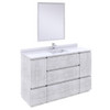 Fresca Formosa 54" Floor Standing Modern Bathroom Vanity W/ Mirror In Rustic White - FVN31-123012RWH-FC