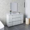 Fresca Formosa 54" Floor Standing Modern Bathroom Vanity W/ Mirror In Rustic White - FVN31-123012RWH-FC