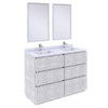 Fresca Formosa 48" Floor Standing Double Sink Modern Bathroom Vanity W/ Mirrors In Rustic White - FVN31-2424RWH-FC