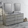 Fresca Formosa 72" Floor Standing Double Sink Modern Bathroom Vanity W/ Mirrors In Ash - FVN31-301230ASH-FC