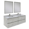 Fresca Formosa 60" Wall Hung Double Sink Modern Bathroom Vanity W/ Mirrors In Ash - FVN31-3030ASH