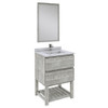 Fresca Formosa 24" Floor Standing Modern Bathroom Vanity W/ Open Bottom & Mirror In Ash - FVN3124ASH-FS