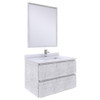 Fresca Formosa 30" Wall Hung Modern Bathroom Vanity W/ Mirror In Rustic White - FVN3130RWH