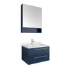 Fresca Lucera 24" Royal Blue Wall Hung Undermount Sink Modern Bathroom Vanity W/ Medicine Cabinet - FVN6124RBL-UNS