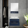 Fresca Lucera 24" Royal Blue Wall Hung Undermount Sink Modern Bathroom Vanity W/ Medicine Cabinet - FVN6124RBL-UNS