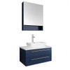 Fresca Lucera 30" Royal Blue Wall Hung Vessel Sink Modern Bathroom Vanity W/ Medicine Cabinet - FVN6130RBL-VSL