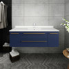 Fresca Lucera 48" Royal Blue Wall Hung Undermount Sink Modern Bathroom Vanity W/ Medicine Cabinet - FVN6148RBL-UNS