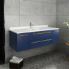 Fresca Lucera 48" Royal Blue Wall Hung Undermount Sink Modern Bathroom Vanity W/ Medicine Cabinet - FVN6148RBL-UNS