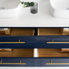 Fresca Lucera 60" Royal Blue Wall Hung Double Vessel Sink Modern Bathroom Vanity W/ Medicine Cabinets - FVN6160RBL-VSL-D