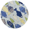 KAS Rugs Sonesta 2010 Lt Blue Sea Of Fish Hand-hooked Area Rugs