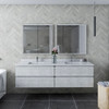 Fresca Formosa 70" Wall Hung Double Sink Modern Bathroom Cabinet In Rustic White - FCB31-3636RWH