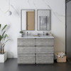 Fresca Formosa 48" Floor Standing Double Sink Modern Bathroom Cabinet W/ Top & Sinks In Ash - FCB31-2424ASH-FC-CWH-U