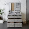Fresca Formosa 48" Floor Standing Double Sink Modern Bathroom Cabinet W/ Top & Sinks In Ash - FCB31-2424ASH-FC-CWH-U