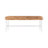 White Woven Coffee Table Bench