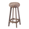 Rutina Round Backless Water Hyacinth 30" Barstools 2pc Set - Weathered Gray