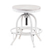 Industrial Adjustable Height Swiveling Stool - White