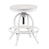 Industrial Adjustable Height Swiveling Stool - White