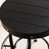 Round Adjustable-height Stool - Industrial Style - Black