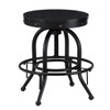 Round Adjustable-height Stool - Industrial Style - Black