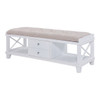 Wyndcliff White Upholstered Storage Bench