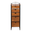 Iron/wicker Five Drawer Unit